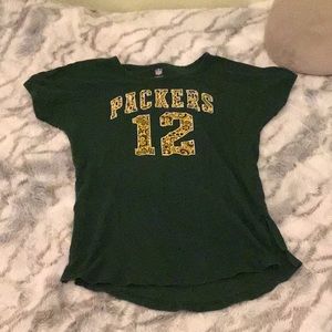 Green and yellow packets T shirt